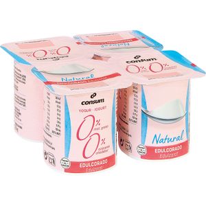Yogur natural Carrefour pack de 8 unidades de 125 g.