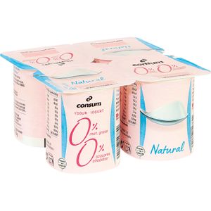 Yogur Natural 00% Sin Lactosa - Carrefour - 4 x 125 g