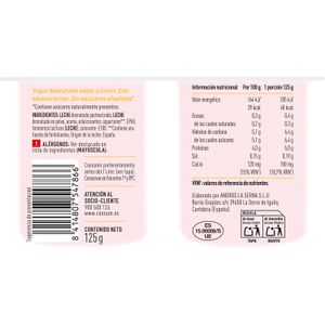 Yogur 00% Sabor Limón Pack de 4 Unidades