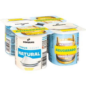 yogur natural azucarado pack 4