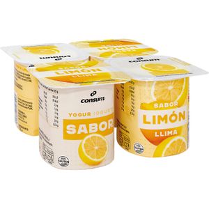 Yogur de sabores en pack: fresa, limón y plátano