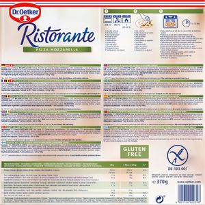 Pizza Ristorante Mozzarella sin Gluten