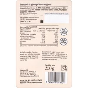 Copos Trigo Espelta Ecológicos