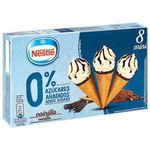 Mini Conos de Vainilla s/Azúcar 8 Unidades