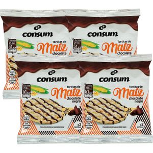CONSUM Tortitas de Maíz con Chocolate Negro