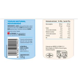 Yogur Natural con Azúcar de Caña