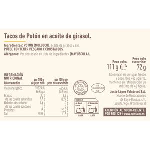 Tacos Potón en Aceite de Girasol