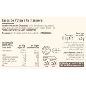 Tacos de Potón a la Marinera