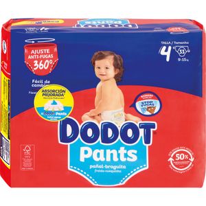 DODOT PANTS PAÑAL BRAGUITA TALLA 4 DE 9 A 15 KG 33 UNIDADES