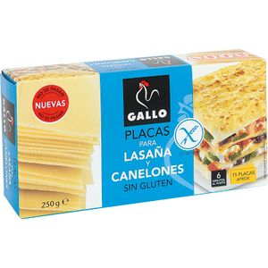 Placas para Lasaña y Canelones sin Gluten