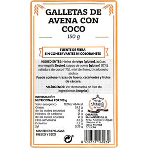 Galletas de Avena Coco