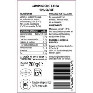 Jamón Cocido Extra Corte Charcutería