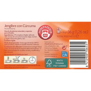 Jengibre con Cúrcuma 20 Bolsitas