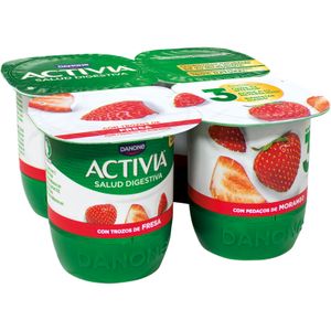 Activia con Fresas Pack de 4 Unidades DANONE