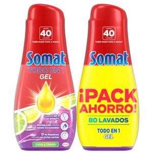 Lavavajillas Máquina Gel Todo en 1 Limón SOMAT