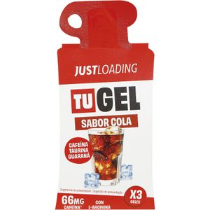 JUST LOADING Energy Gels Cola con Cafeína Pack de 3