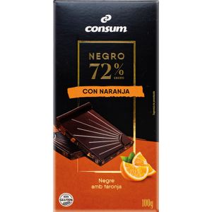Chocolate Negro 72% Cacao con Naranja