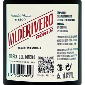 Vino Tinto Roble D.O.Ribera del Duero
