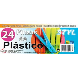 Pinzas ropa. Pack 24 piezas plastico