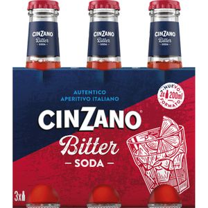 CINZANO Bitter con Alcohol Soda Pack de 3