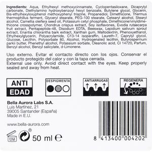 Segona imatge del producte Crema Dia Splendor 10 Antiedat de la marca BELLA AURORA