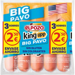 Salchichas big de pavo ELPOZO, pack 3x200 g 3 x 200 gr
