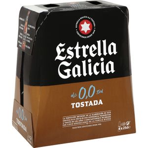 E.GALICIA Cerveza Tostada 0,0 Pack de 6 botellas