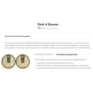 Pizza 4 Quesos Pack de 2 Unidades