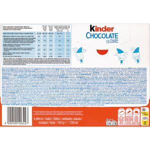 Segona imatge del producte Bombó Xocolate Kinder paquet 4 de la marca FERRERO
