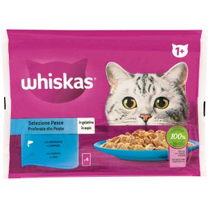 Comida Húmeda Gatos Gelatina Sel. Pescados WHISKAS