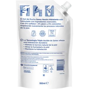 Segunda imagen del producto Gel de Baño Recambio Zero Hidratant de la marca SANEX