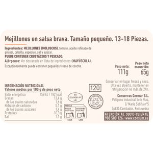 Mejillones Gallegos Salsa Brava 13/18