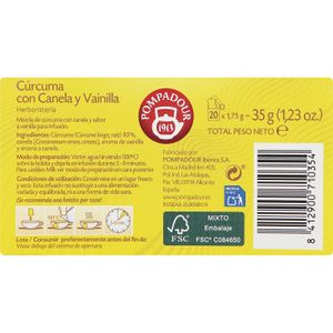 Infusión Cúrcuma Canela y Vainilla 20Bolsita