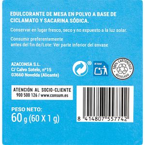 Edulcorante 60 sobres