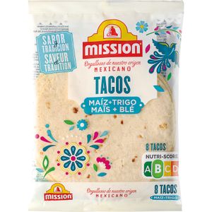 MISSION Tacos de Maíz y Trigo 8 Unidades