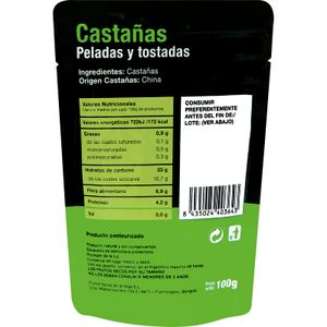 Castañas Peladas y Tostadas