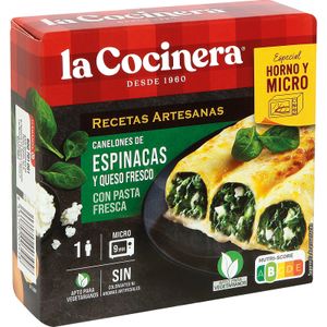 CANELONES LA COCINERA ESPINACAS Y QUESO 280 G