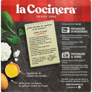 Canelones Espinacas y Queso Fresco