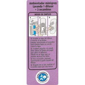 Ambientador Mini Spray Lav.Aparato más Recam