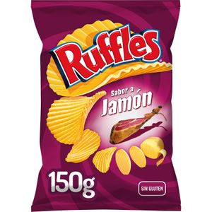 RUFFLES Patatas Fritas Onduladas Sabor Jamón