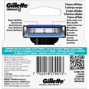 Segona imatge del producte Recanvi Maquineta Mach 3 Fulles de la marca GILLETTE