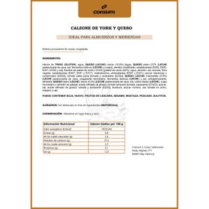 Calzone Jamón 11% y Queso 19%