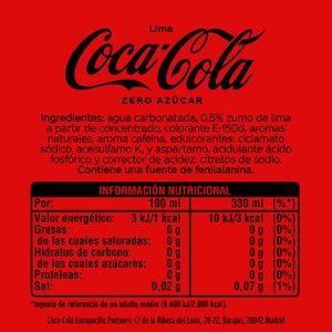 Refresco Cola Zero Lima Lata