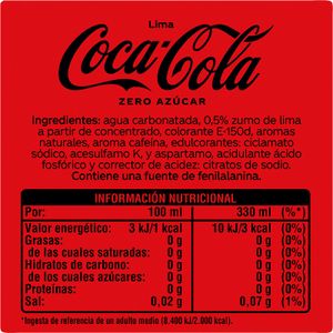 Refresco Cola Zero Lima Lata