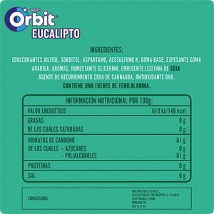 Chicles en Grageas Sabor Eucalipto Bote