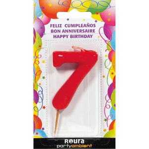 Vela de Aniversario Roja, Número 7