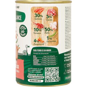 Comida natural perro lata Guiso de salmón y cerdo