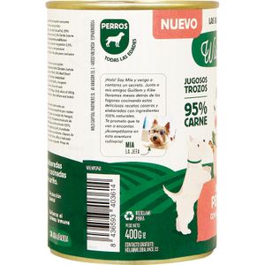 Comida natural perro lata Guiso de salmón y cerdo
