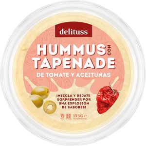 Hummus con Tapenada de Tomate y Aceitunas