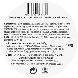 Hummus con Tapenada de Tomate y Aceitunas